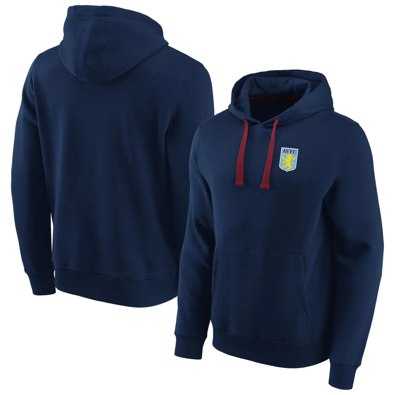 

Aston Villa Essentials Small Crest OH Hoodie Sport Football Hoody Top Navy Mens