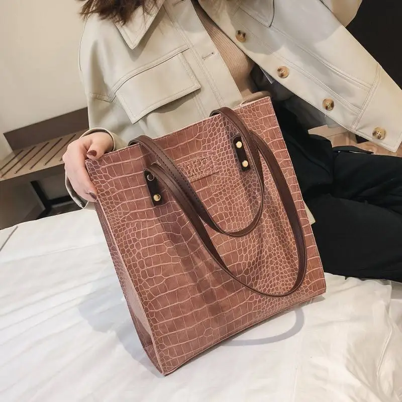 Модная женская сумка с крокодиловым узором кожаные дамские сумочки роскошные