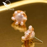 xlentag handmade natural high quality pearls stud earrings women accessories engagement gifts statement fashion jewellery ge0508