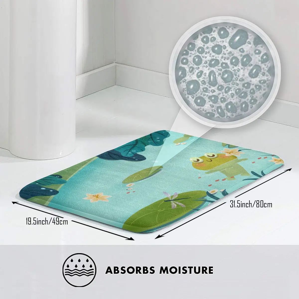 Симпатичный мультяшный Коврик для купания в виде лягушки коврик ног ванной