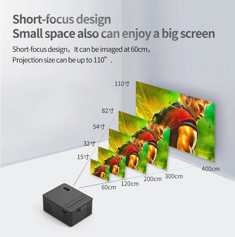 UNIC UC26 светодиодный портативный карманный проектор Поддержка AV tf-карты USB HDMI 5V-2A питание в фортепиано лакированный 1080P
