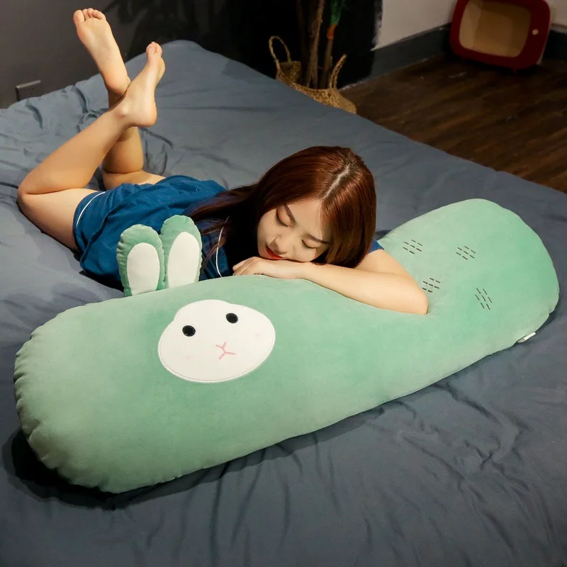 Мультяшный милый кролик супер мягкая набивная хлопковая длинная подушка в виде
