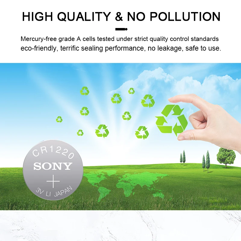 5Pcs sony CR1220 100% Original Lithium Battery For car key watch remote control toy cr 1220 ECR1220 GPCR1220 Button cell - купить по