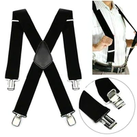 50mm men adjustable clip on x back suspender wide elastic pant band brace strap suspender wide elastic pant band brace strap sus