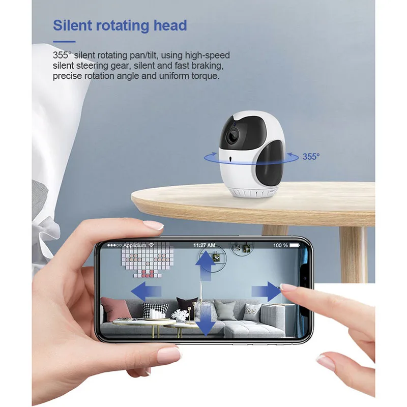 

Wireless Camera, 355-Degree Home Surveillance Camera 4X Zoom HD Night Vision Camera, for Outdoor Home - 1080P
