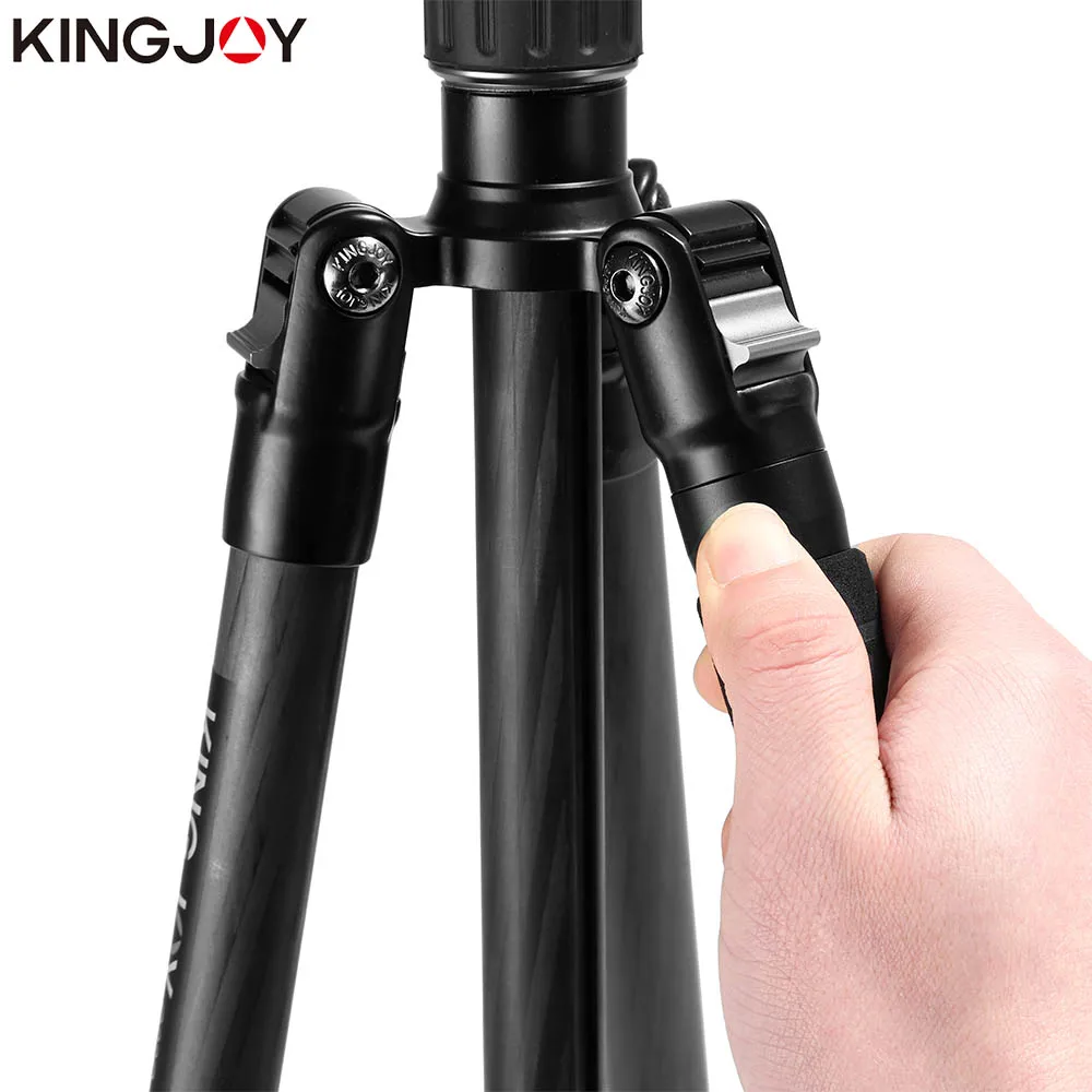 KINGJOY G55C Professional Carbon Fiber Tripod For Digital Camera Flexible Monopod Top Quality Camera Stand With G0 Ball Head enlarge
