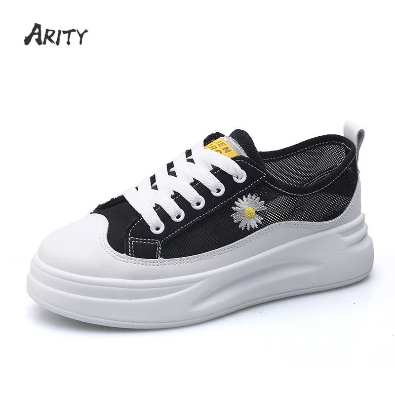 

Autumn White Shoes Canvas Shoes Women Korean All-match Mesh Board Shoes 2021 New Thick-soled Wild Soft Height Increasing Shoes