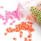 Nail Art 3D фрукты полимерные глиняные ломтики Slime хлопья авокадо Apple лимонного цвета с блестками для дизайна ногтей Гель-Маникюр Аксессуары для красоты