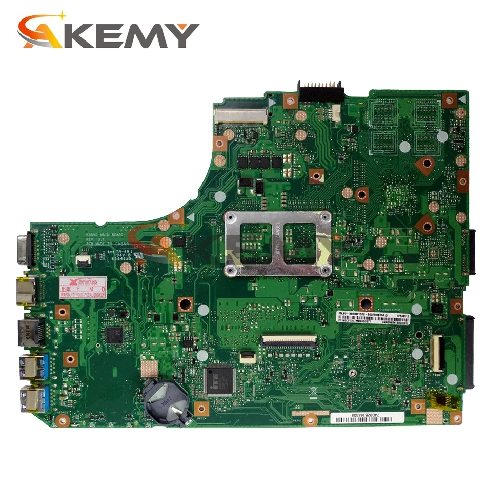 Материнская плата AKEMY K55VD для ноутбука ASUS K55A K55V A55V оригинальная материнская UMA HM76