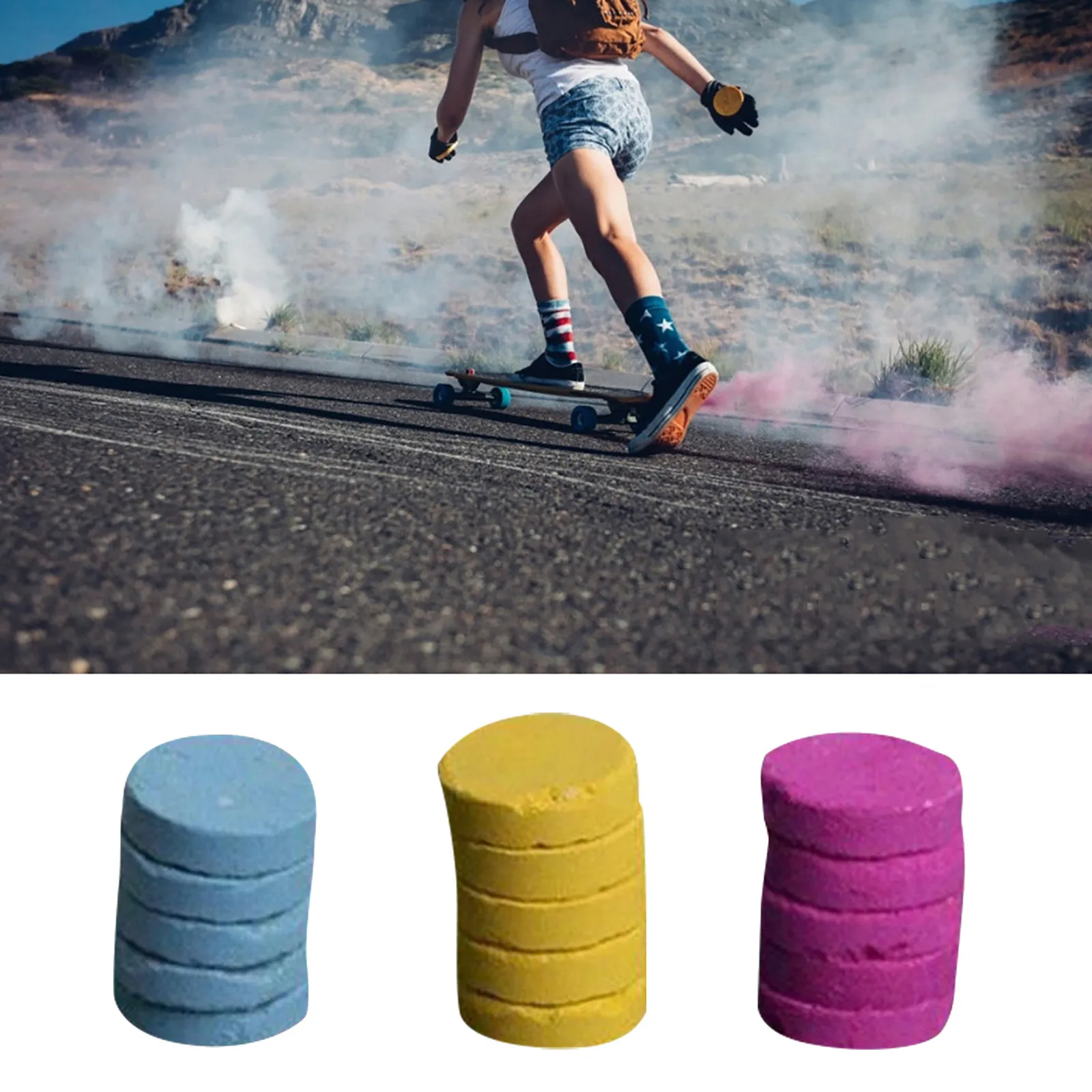 5pcs Smoke Cake Colorful Effect Show Round Bomb Stage Photography Aid Party Studio Props Magic Light | Дом и сад