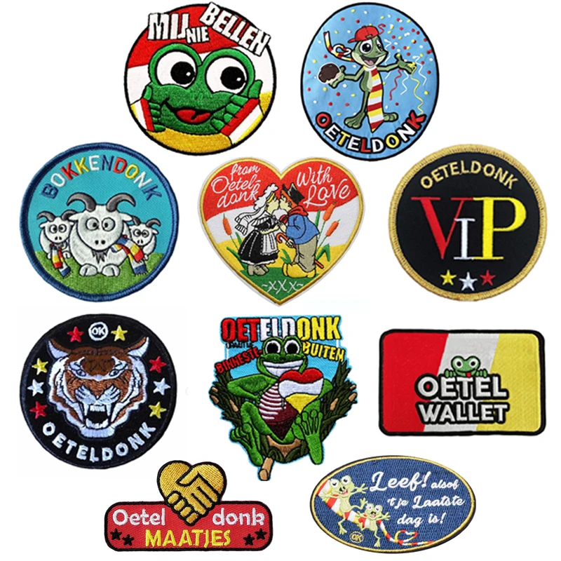 Oeteldonk эмблема полная вышивка лягушка карнавал для Нидерландов утюжок на Патчи