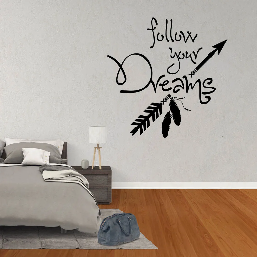 Вдохновляющие наклейки на стену Следуйте мечтам племенные съемные для спальни