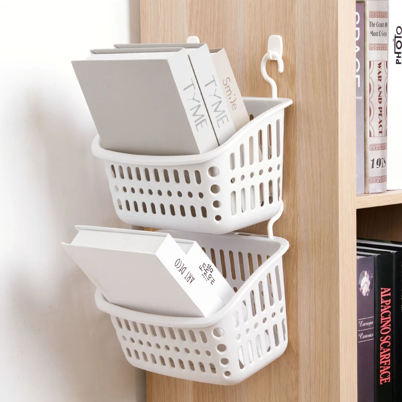 Настенная корзина для хранения пластиковая кухонная закусок с двойным крючком