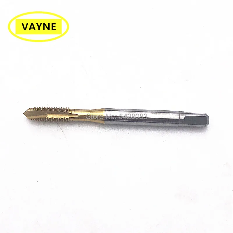 

VAYNE HSSE Metric Spiral Pointed Taps with Tin CoatedM5*0.8 M5.5*0.9 and Fine Thread screw tapM5/5.5/*0.5 M5*0.35 M5.5*0.8/0.9