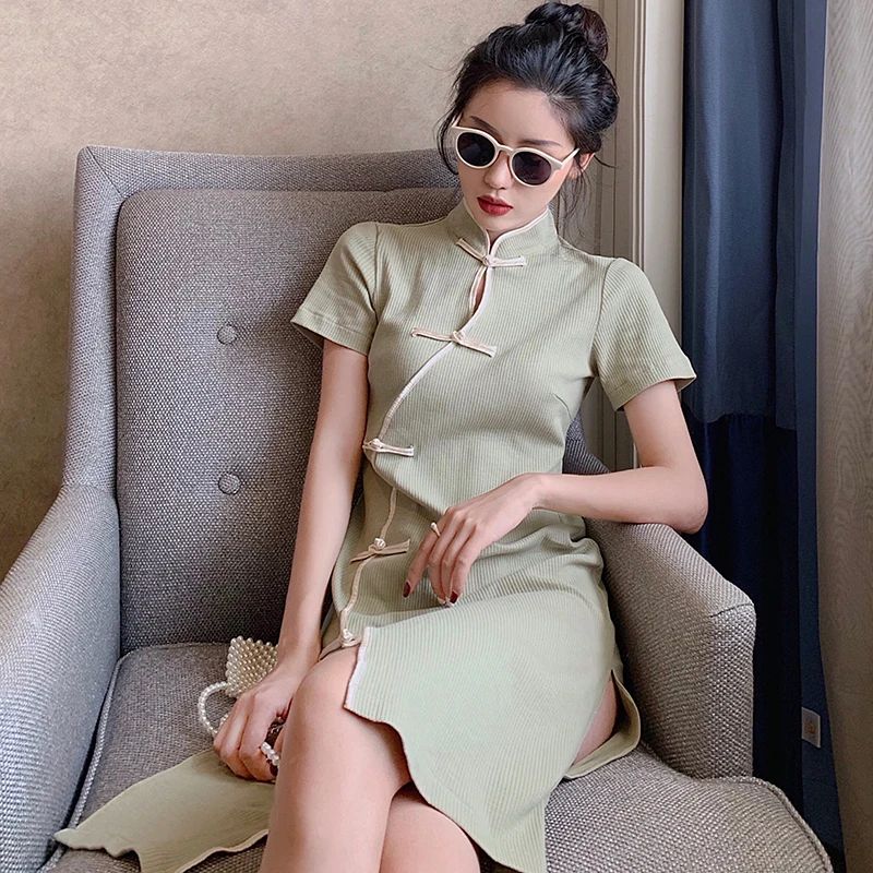 Китайское женское платье с пайетками cheongsam qipao vestidos fiesta de noche cheongsam белье воротник Мандарин наклонная вилка qi pao