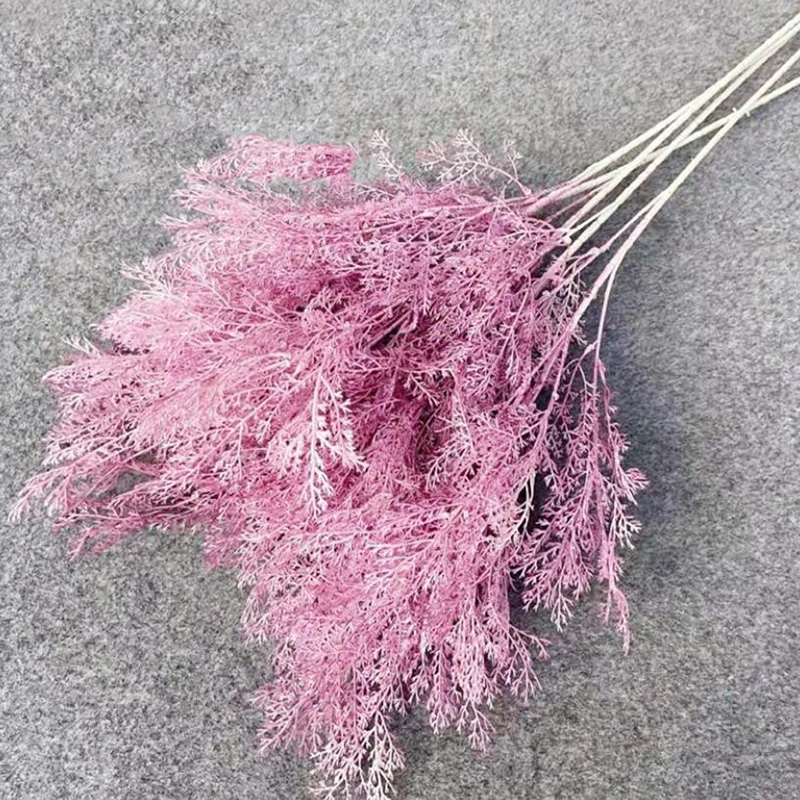 

Beautiful Artificial Flowers Plastic Bamboo Leaf Grass Dense Fog Pink Mist Fake Flower Bridal Bouquet Wedding Decoration Wall