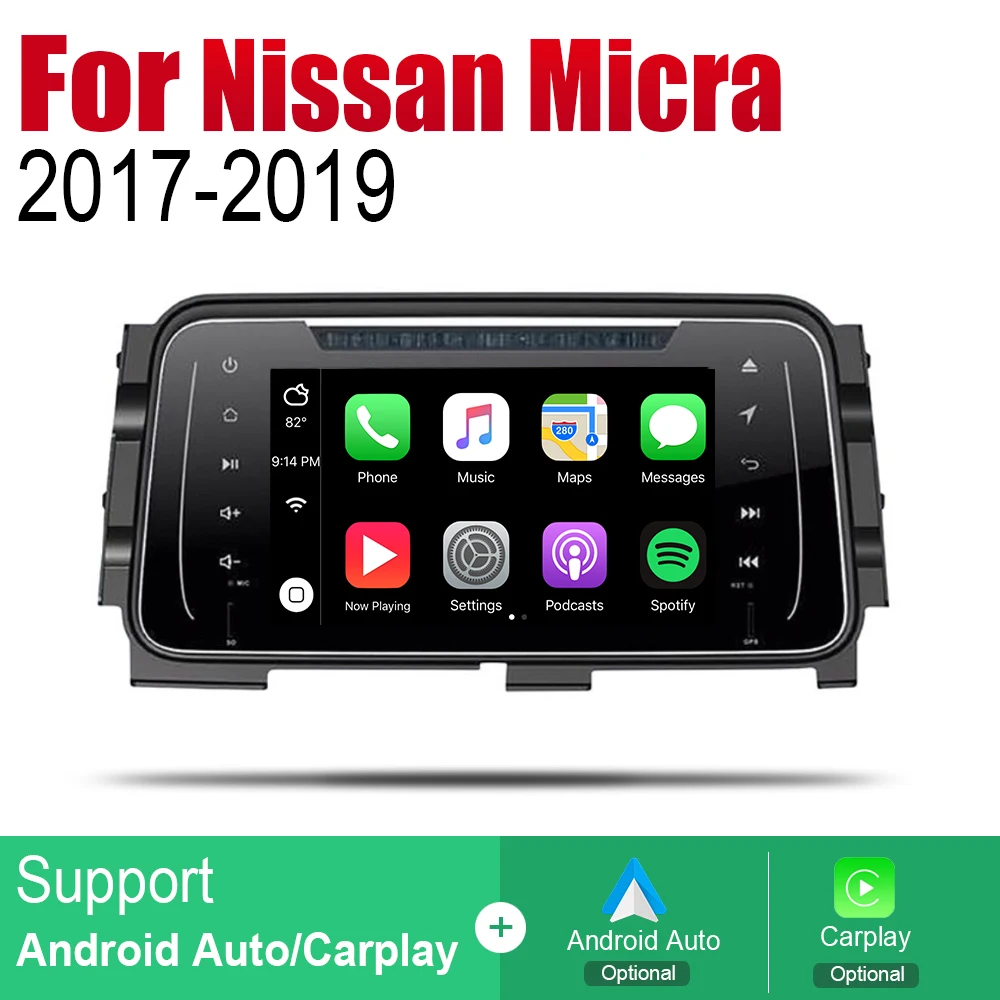 

Auto Radio 2 Din Android Car DVD Player For Nissan Micra 2017~2019 GPS Navigation BT Wifi Map Multimedia system Stereo