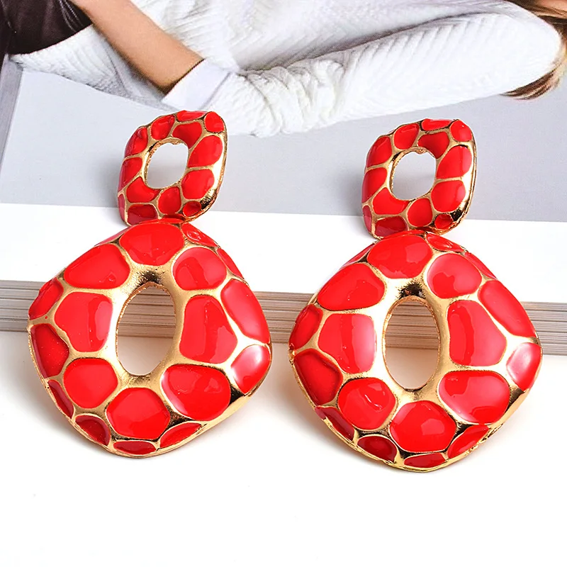 

2021 Новые Модные металлические масляные серьги в европейском стиле для женщин