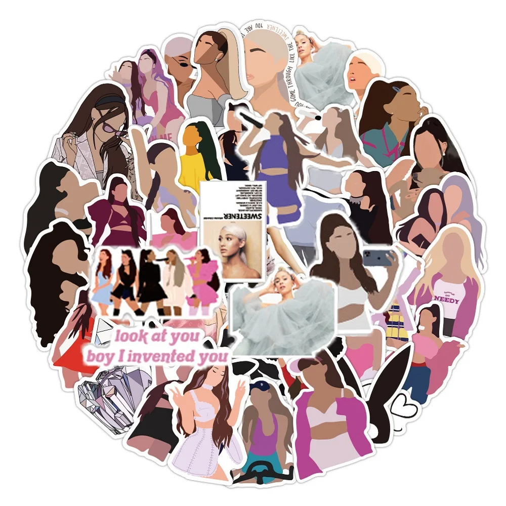 

10/30/50Pcs Ariana Grande Singer Stickers for Phone Graffiti Skateboard Laptop Luggage Car Notebook Sticker Decals Kids Toys