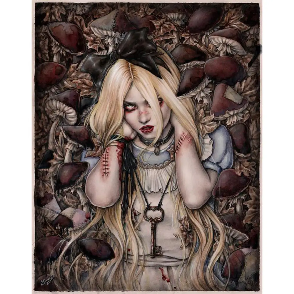 Алмазная 5D картина сделай сам ужасная девушка Алиса полная вышивка крестиком