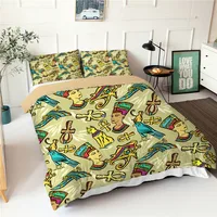 Beautiful Bedroom Decor Comforter Bedding Sets 3d Print Ancient Egyptian Fresco Pattern Double Bedspread With Pillowcases