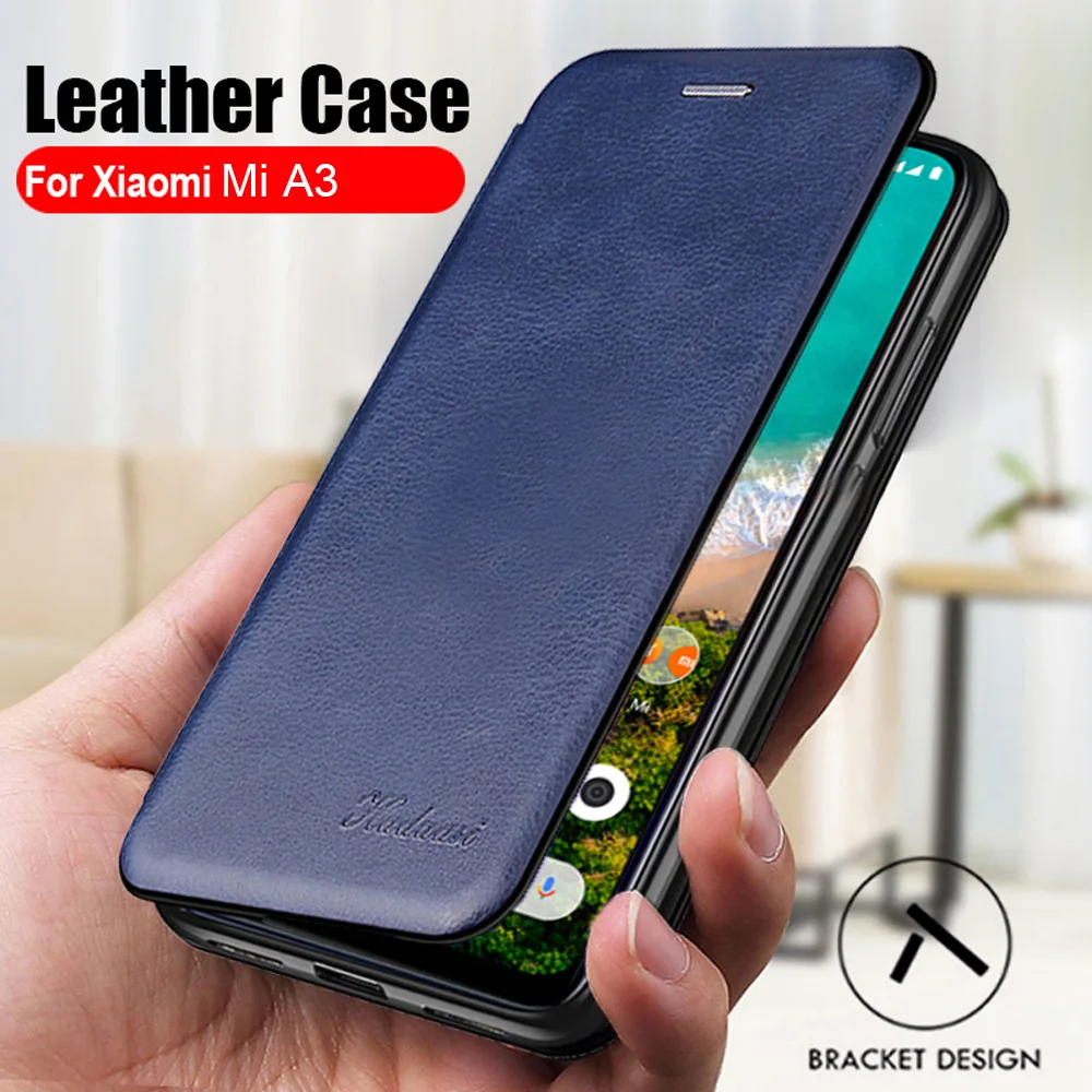 Кожаный чехол книжка для xiaomi mi a3 подставка телефона a 3 3a mia3 xiaomia3 задняя крышка etui