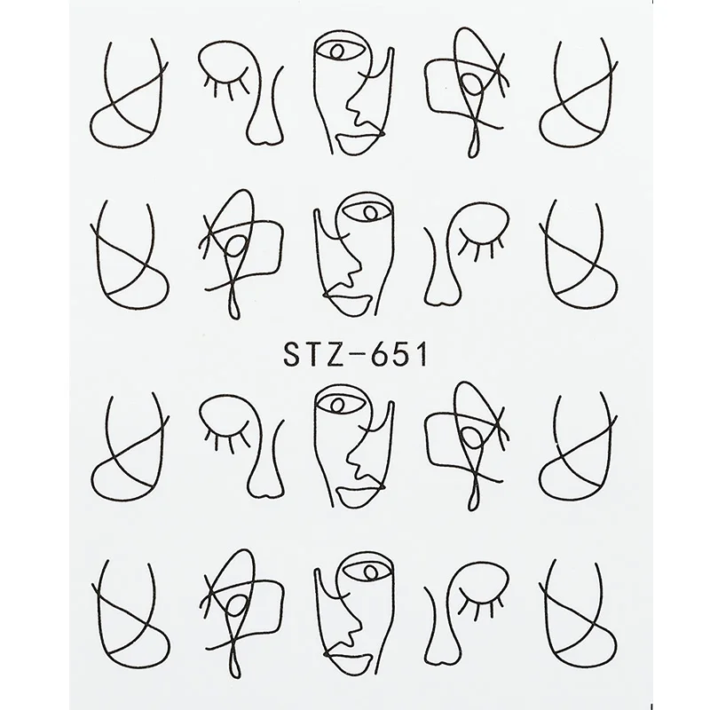 1 лист стикер для ногтей наклейки простой узор водонепроницаемый художественный