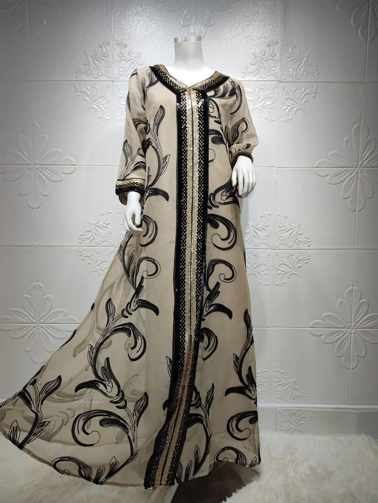 2021 длинное платье с принтом Abaya Дубаи мусульманские платья Abaya мусульманская одежда мусульманская женская одежда мусульманские платья AB022
