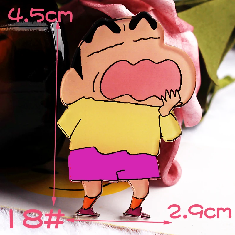 1 шт. Crayon Shin-chan мультфильм демон значки на одежду акриловые значки Kawaii значки на рюкзак булавка брошь значок Y13 - Color: Y13-18