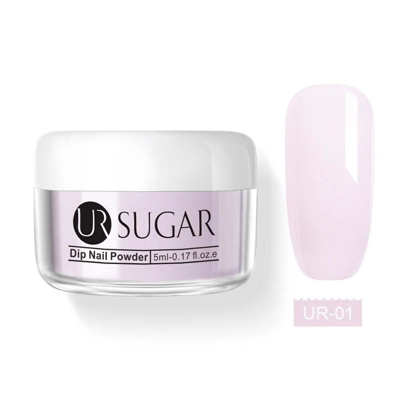 Ur Sugar 5 мл желе розовый Dip порошок для ногтей градиент французские ногти погружение порошок блеск украшение натуральный сухой без лампы - Цвет: UR-01