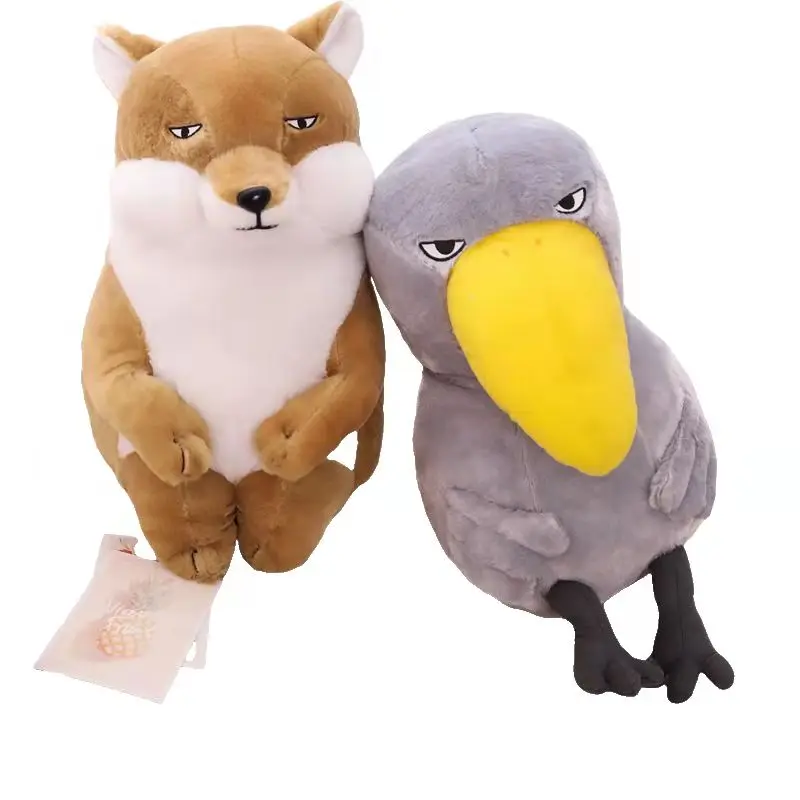Фото Реалистичные Плюшевые игрушки Shoebill кавайная голова Кита аист и лиса мягкие