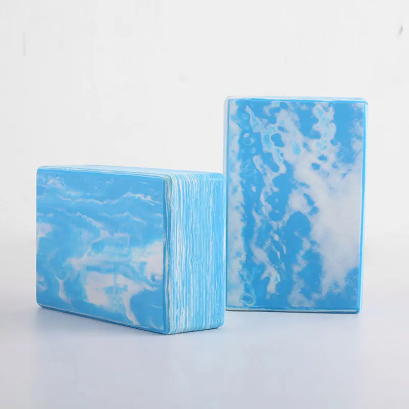 Cloud blue 2 pcs Мягкие пенопластовые блоки для йоги с высокой плотностью, Нескользящие кирпичи для йоги, для улицы, дома, йоги, Пилата, EVA, для тренажерного зала, для фитнеса, йоги, блок для спортивного массажа - Цвет: Cloud blue 2 pcs