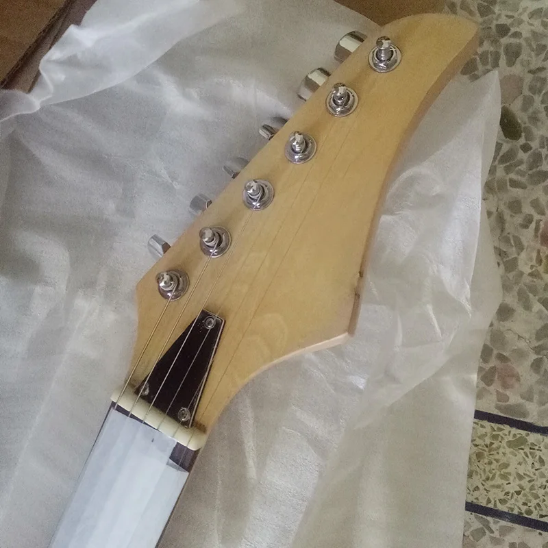 A guitar head Металлическая синяя электрогитара с грифом из розового дерева, черные hardwares- Специальное предложение от производителя - Цвет: A guitar head