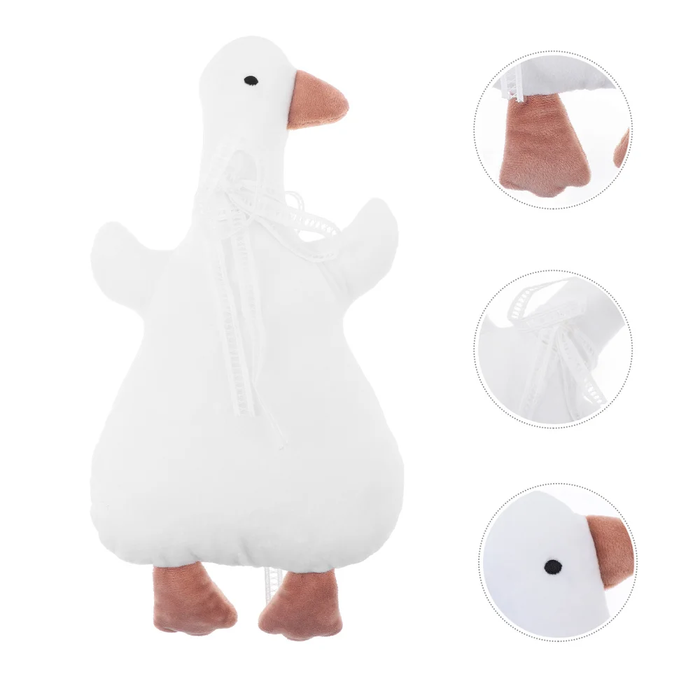 

1Pc Cartoon Doll Decorative Plush Doll Duck Shaped Doll Adornment (White)