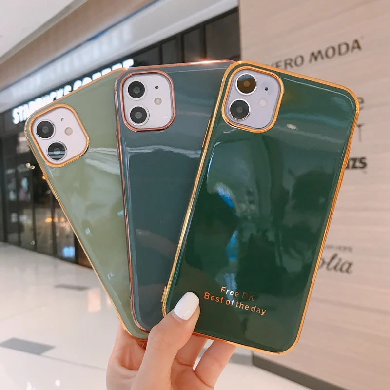 6D Мягкий Силиконовый ТПУ чехол для телефона iPhone X 10 11 Pro XR XS Max полуночные зеленые