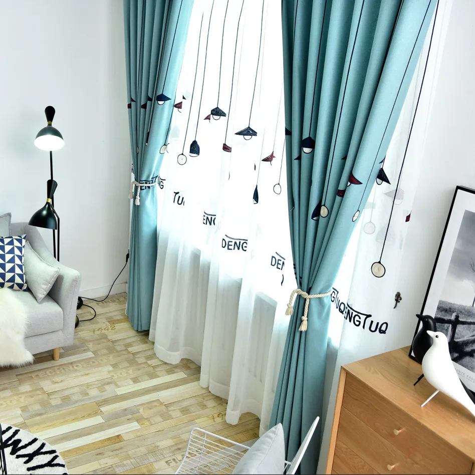 Children's Shading Thickened By Modern Embroidered Lanterns In Northern Europe Curtains for Living Dining Room Bedroom. | Дом и сад