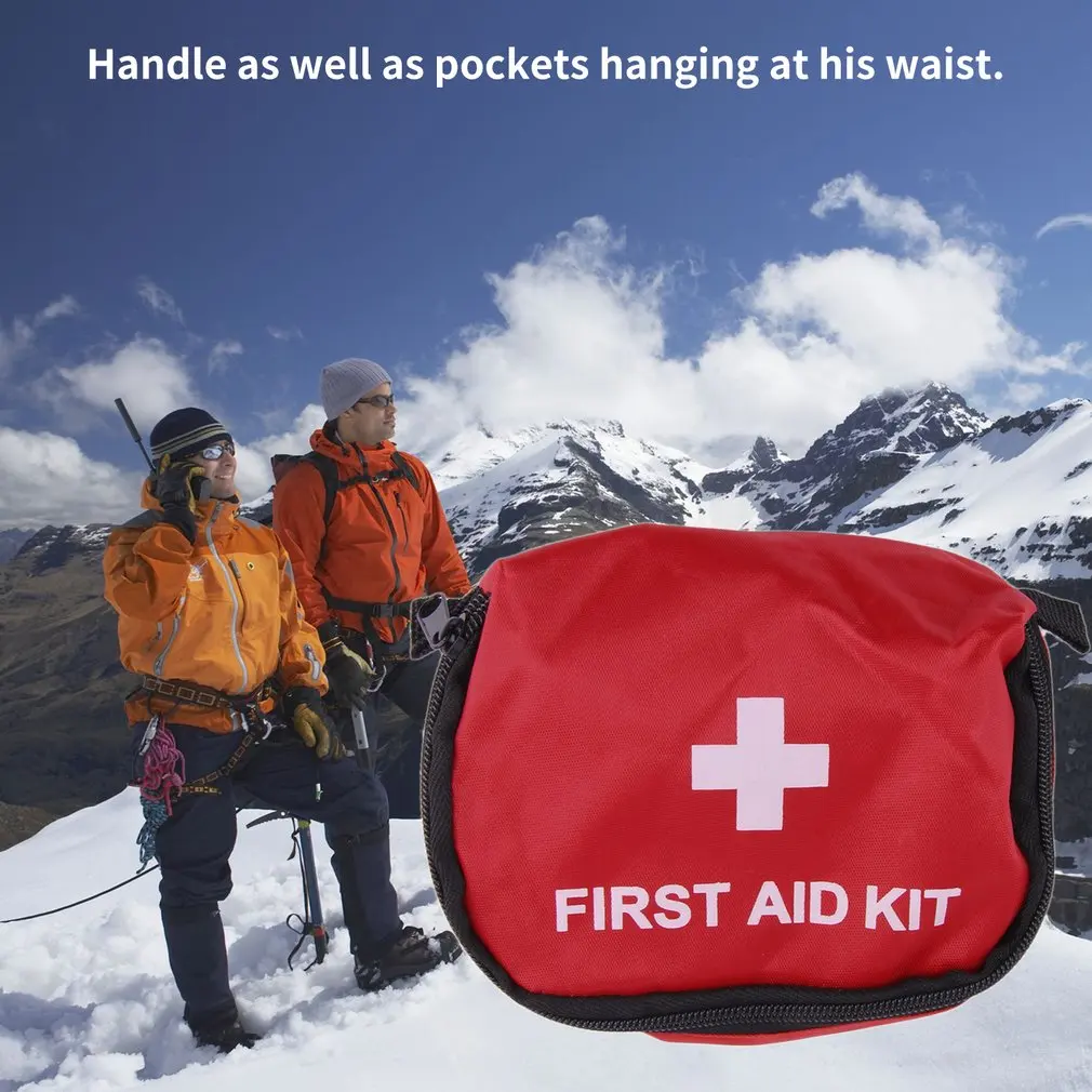 

Mini First Aid Kit Bag 0.7L Red PVC Outdoors Camping Emergency Survival Empty Bag Bandage Drug Waterproof Storage Bag