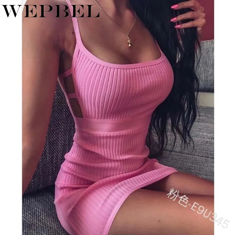 Женское облегающее мини-платье WEPBEL с открытой спиной элегантное женское