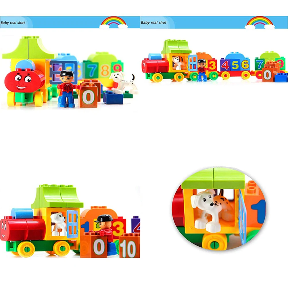 50 шт. ранние кубики для обучения большие частицы цифры поезд строительные