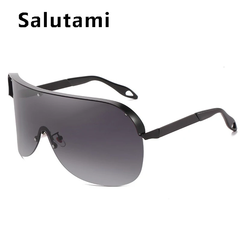 Супер большая оправа цельный щит солнцезащитные очки для женщин 2020 новый сплав