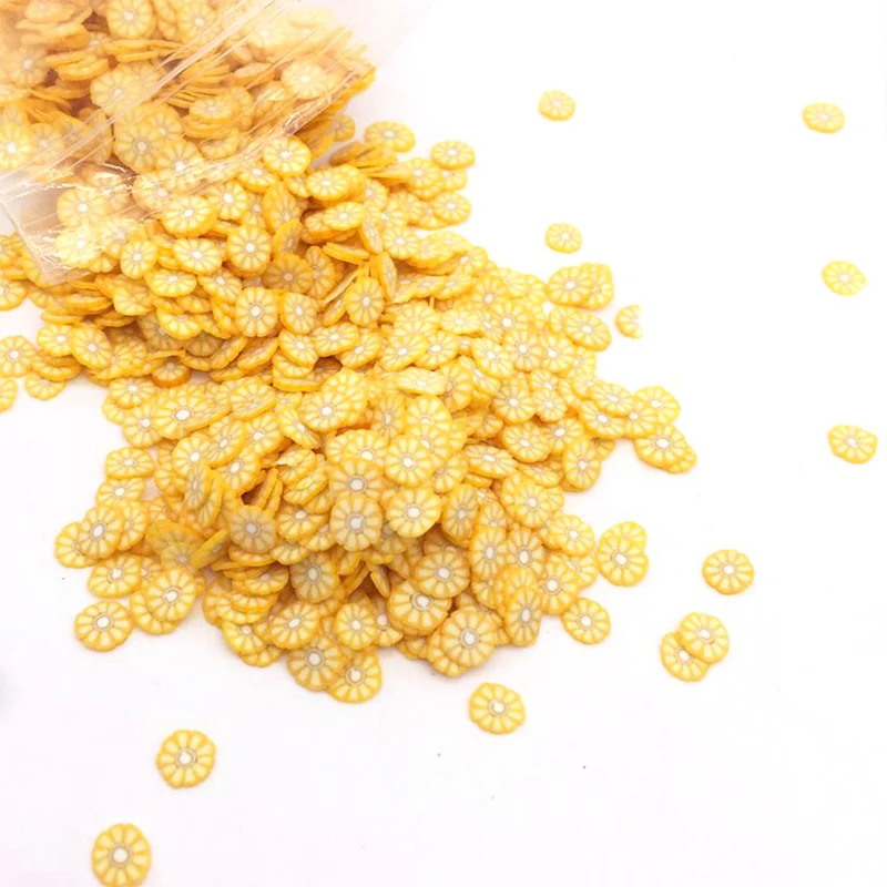 50 г/лот 5 мм моделирование кукурузы ломтик полимерная мягкая глина посыпка для