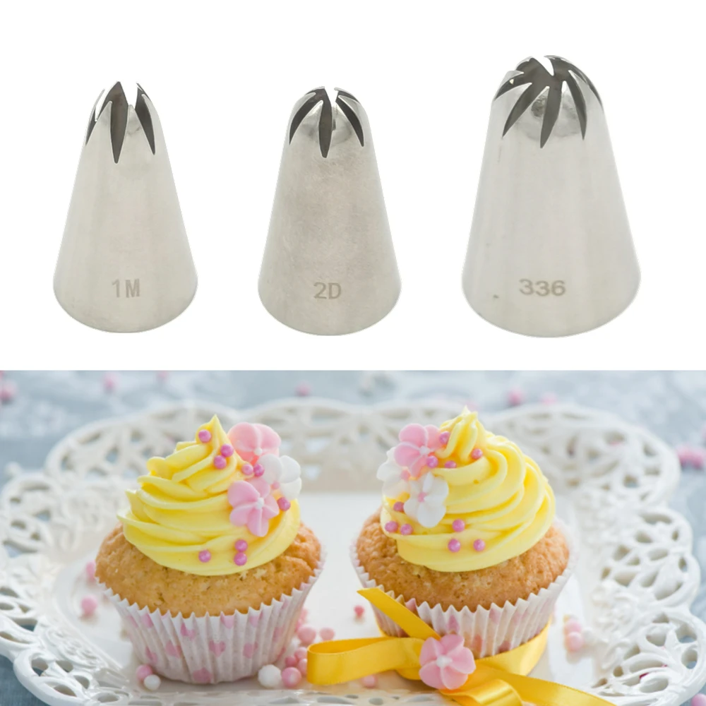 

3pcs Rose Icing Piping Nozzle Weeding Cake Decorating Tools Flower Cream Cupcake Tips Party Christmas Decoration Tool 1M 2D 336