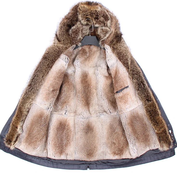 

Fur 2021 Real Coat Winter Jacket Men Long Parka Big Natural Raccoon Fur Collar Hood Thick Warm Real Fox Fur Liner Male Outerwear
