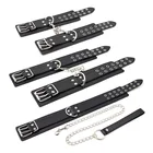 БДСМ связывания партнера SM из искусственной кожи наручники лодыжки манжеты шею ошейники для собак мягкий интимные товары для взрослых Секс игрушки для пар