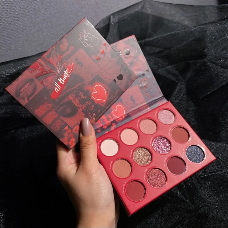 Палитра мерцающих матовых теней для век 12 цветов |