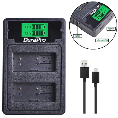 Only Charger 2X1260 мА/ч, NP-W126 NP W126 Камера Li-Ion Батарея+ ЖК-дисплей USB Dual Зарядное устройство для цифровой фотокамеры Fuji HS50 HS35 HS33 HS30EXR XA1 XE1 X-Pro1 XM1 X-T10 - Цвет: Only Charger