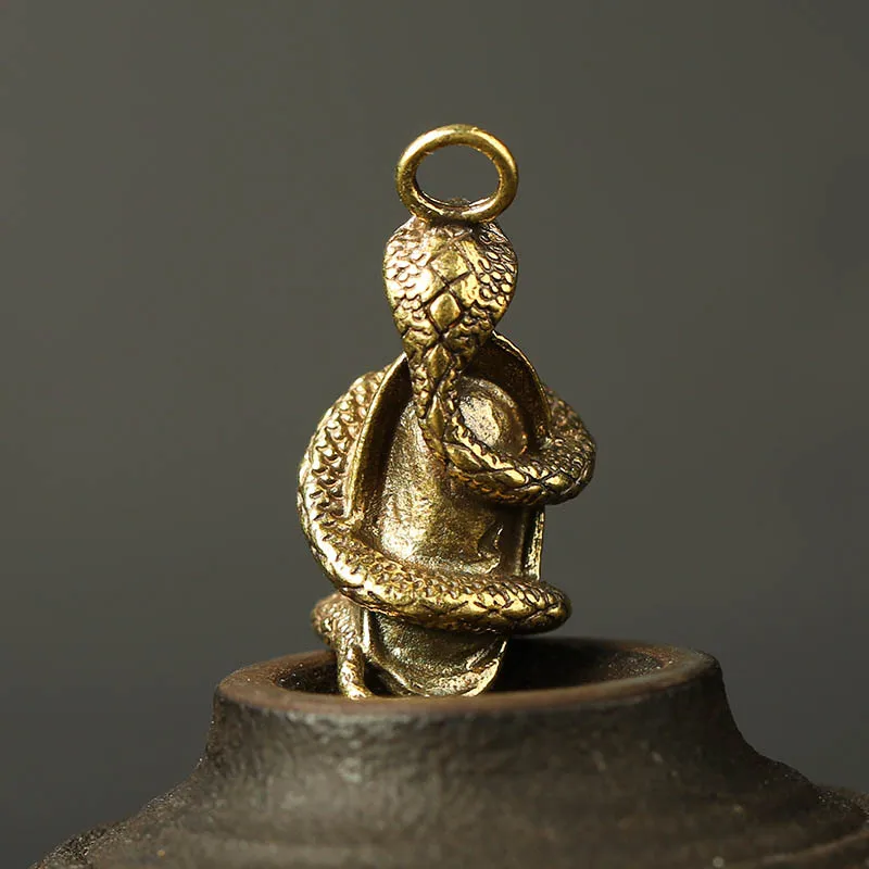 Брелок для автомобиля из чистой меди подвесная подвеска латунный Змеиный слиток