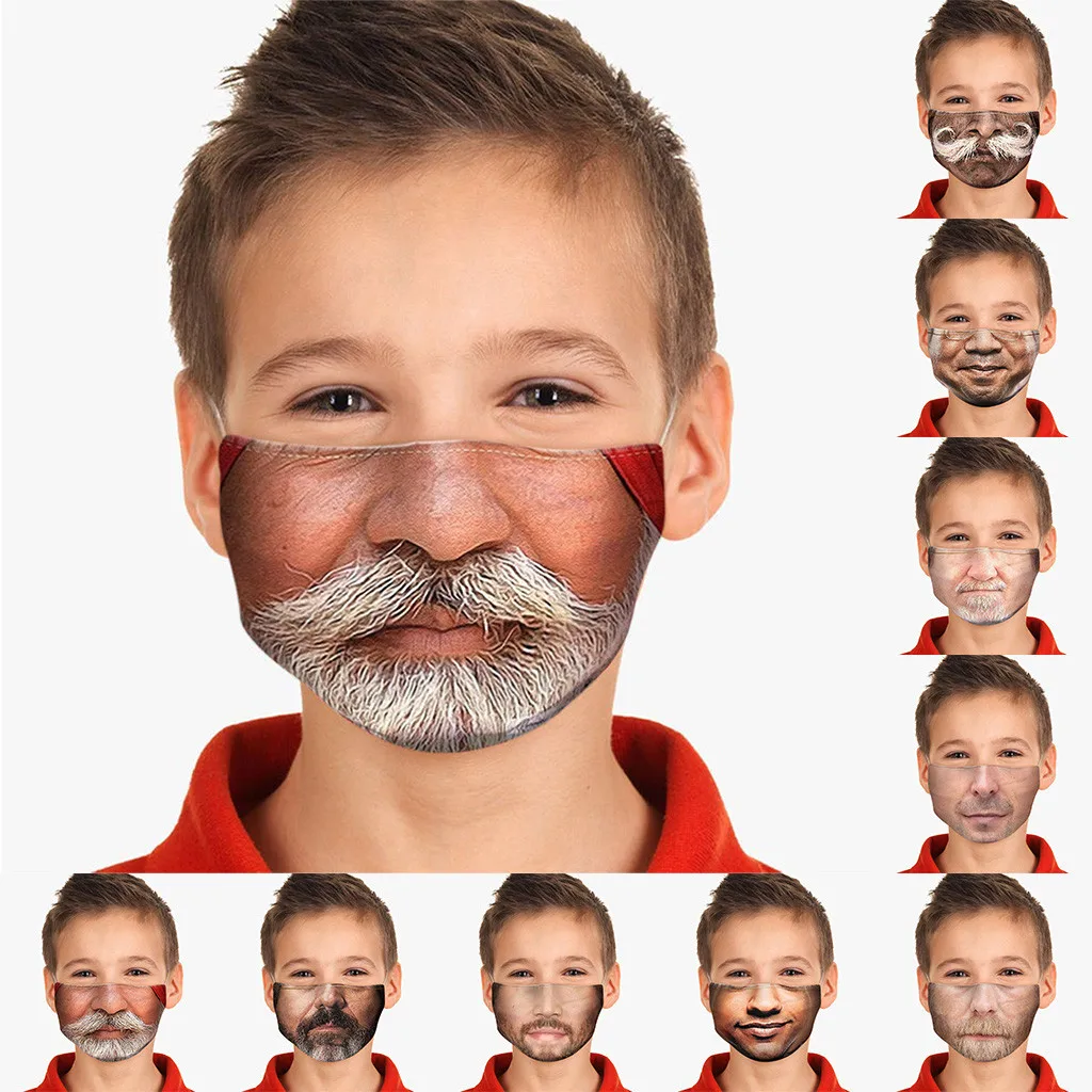 2020 быстрая доставка детский Дышащий моющийся шарф для лица с забавным принтом