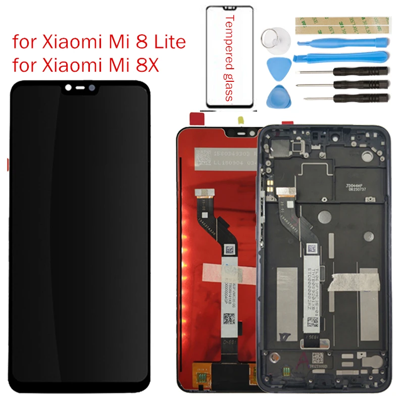 ЖК дисплей для Xiaomi Mi 8 Lite + рамка экран сенсорный дигитайзер сборка 10 точек Ремонт
