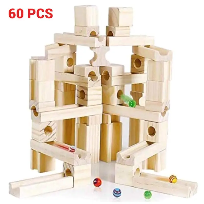 

60pcs Assembled Building Blocks DIY Marble Track Blocks ImaginationEducational Learning Toys Assembly Toy Gift kids Adult Gift